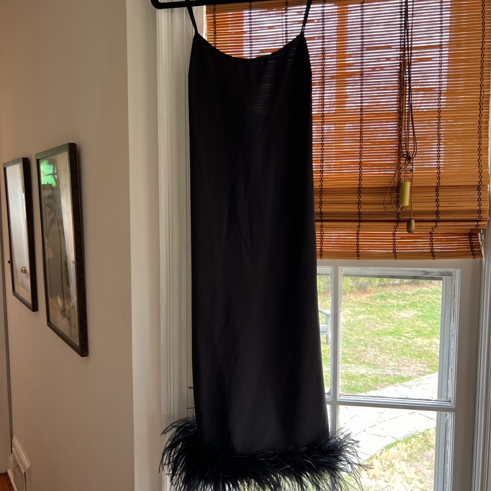 Amanda Uprichard Marianna Feather-trim Dress - Picture 3 of 6